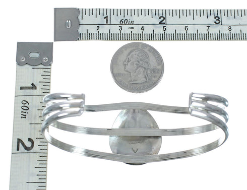 Navajo Turquoise Tear Drop Sterling Silver Cuff Bracelet X10431